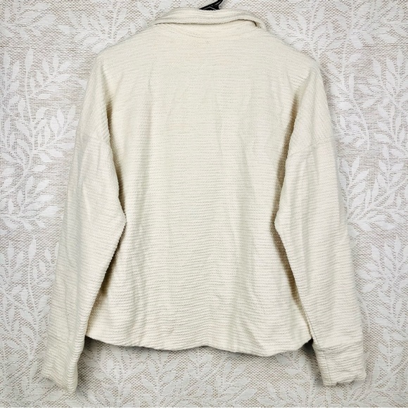 Sweaty Betty Rest Up Ivory Half-Zip Textured Long Sleeve Pullover Top - Picture 7 of 7